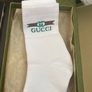 White Authentic Gucci Socks